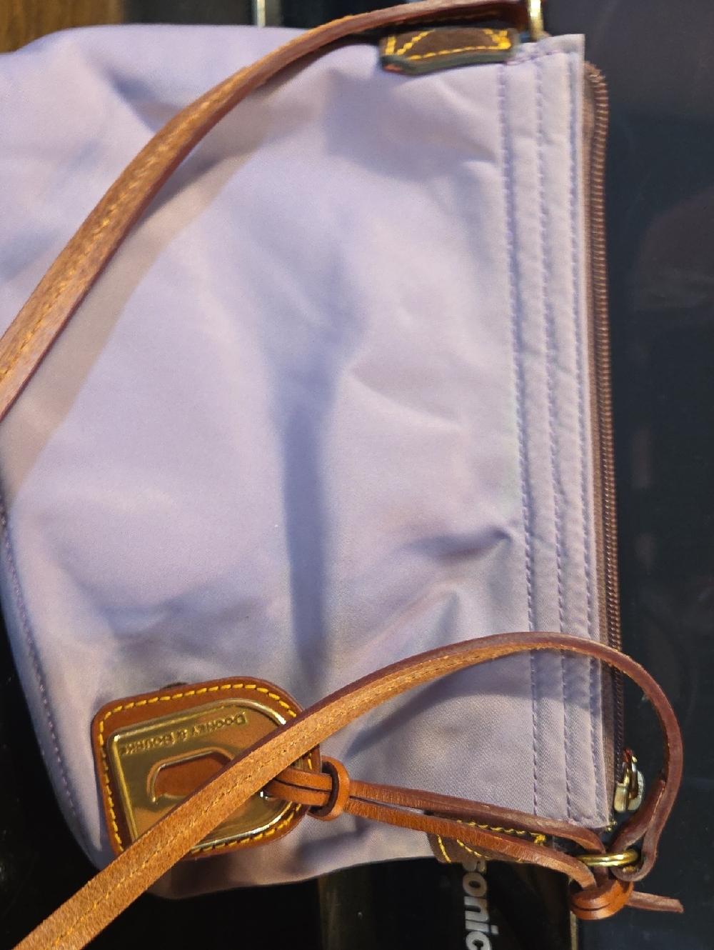 Dooney & Bourke Lavender Crossbody with Brown Trim